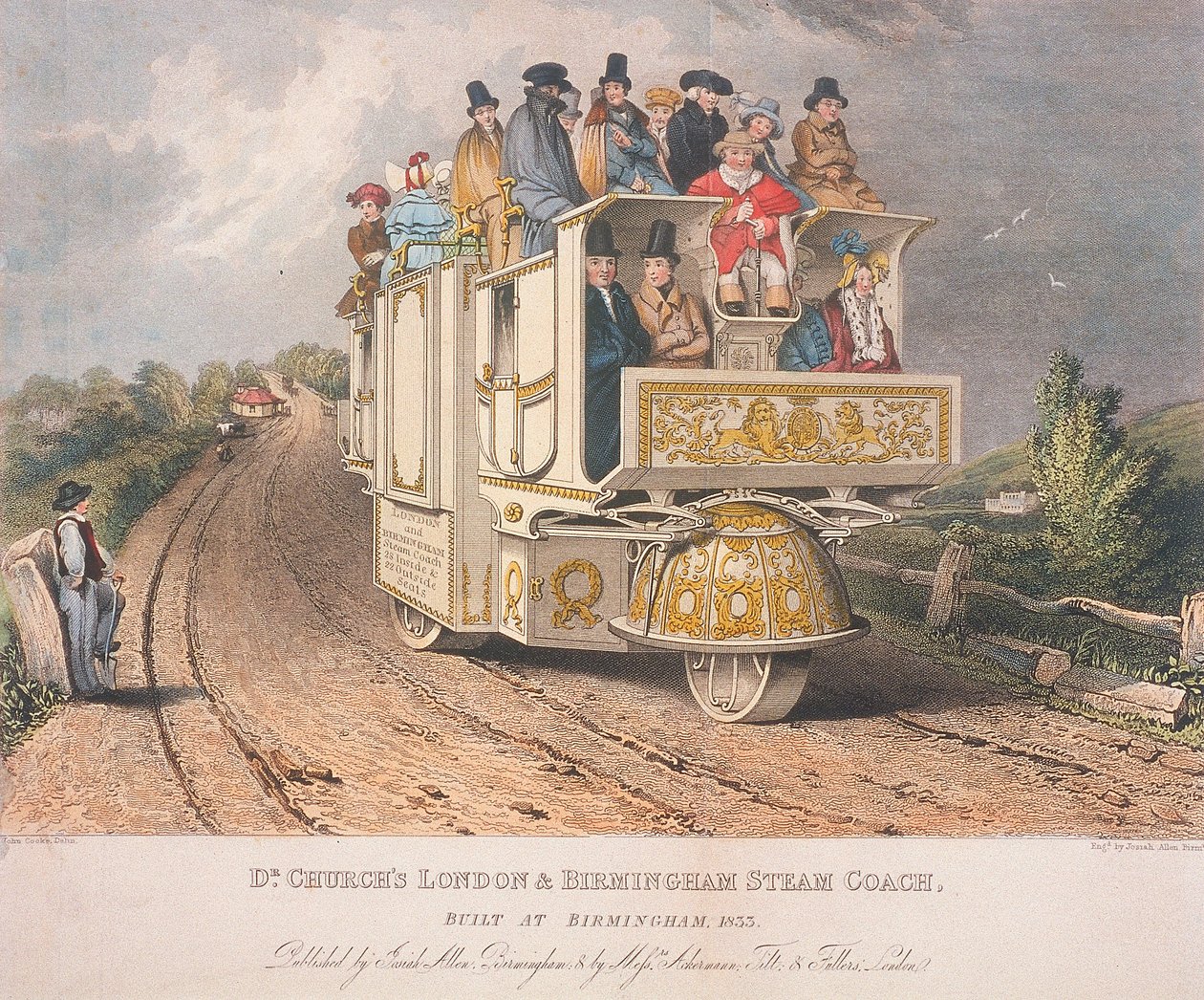 Londyński i Birmingham autokar parowy dr Churcha, 1833 r autorstwa Josiah Allen