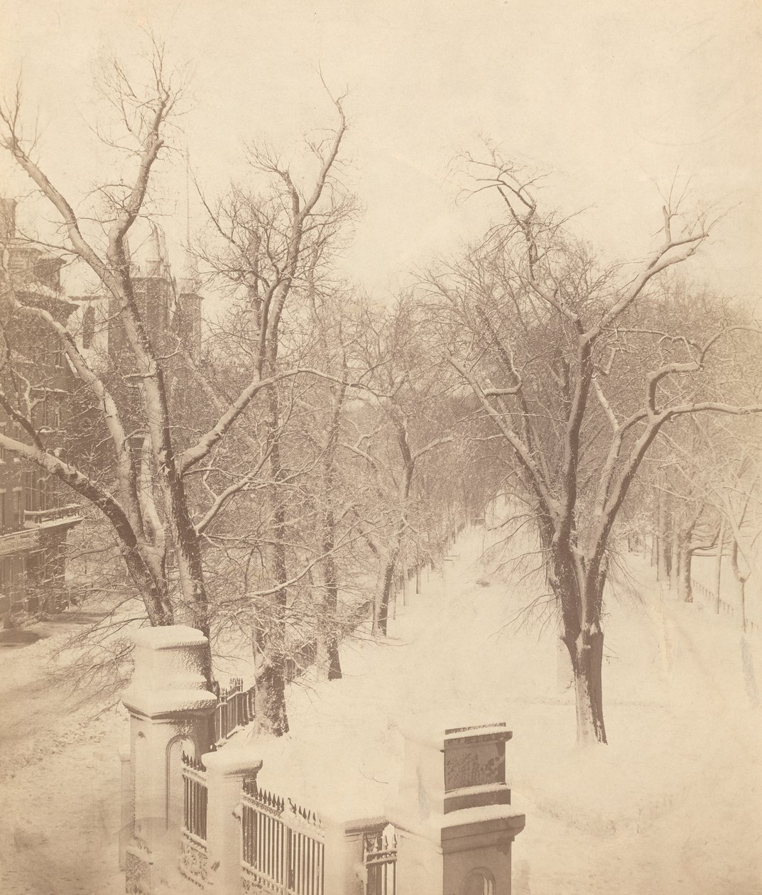 Scena śnieżna w Bostonie autorstwa Josiah Johnson Hawes