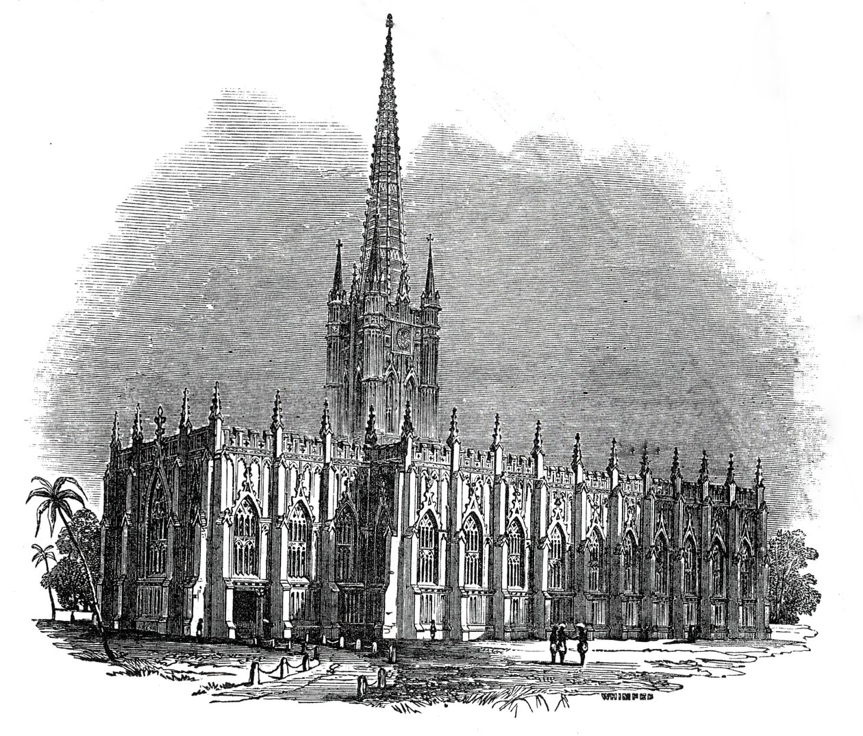 Katedra św. Pawła w Kalkucie, 1845. autorstwa Josiah Wood Whymper
