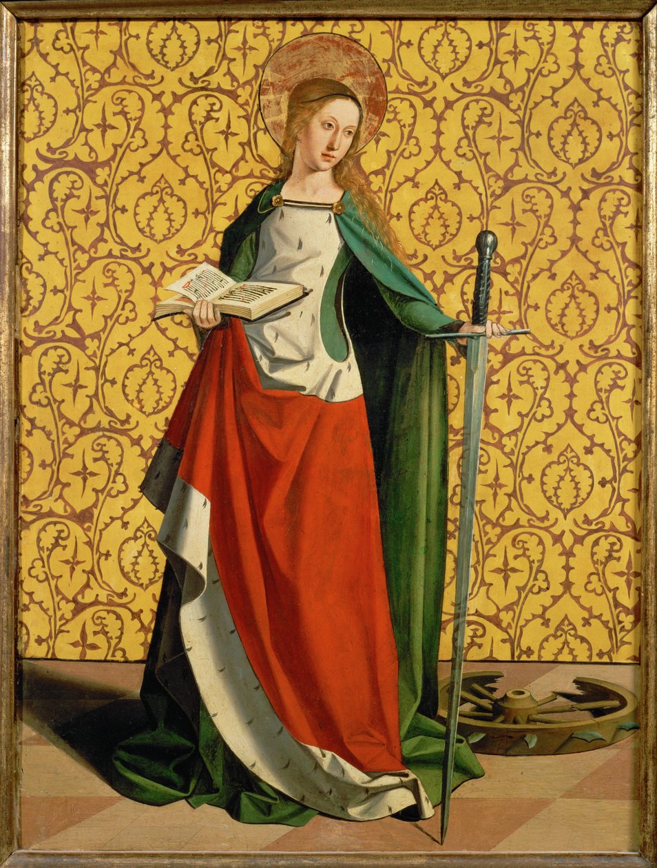 Święta Katarzyna Aleksandryjska (obraz na drewnie) autorstwa Josse (fl.1493-1508) Lieferinxe