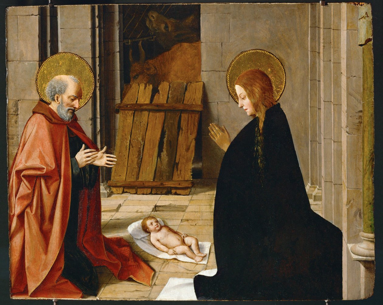 Narodzenie Pańskie, ok. 1500 (obraz na drewnie) autorstwa Josse (fl.1493-1508) Lieferinxe