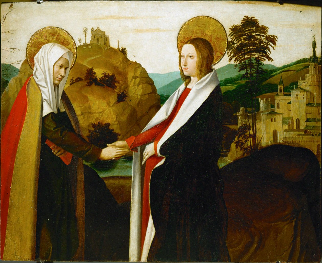 Nawiedzenie (obraz na drewnie) autorstwa Josse (fl.1493-1508) Lieferinxe