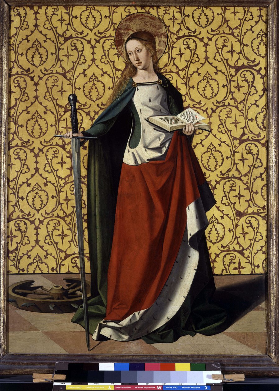 Tył ołtarza: Św. Katarzyna Aleksandryjska autorstwa Josse (fl.1493 1508) Lieferinxe