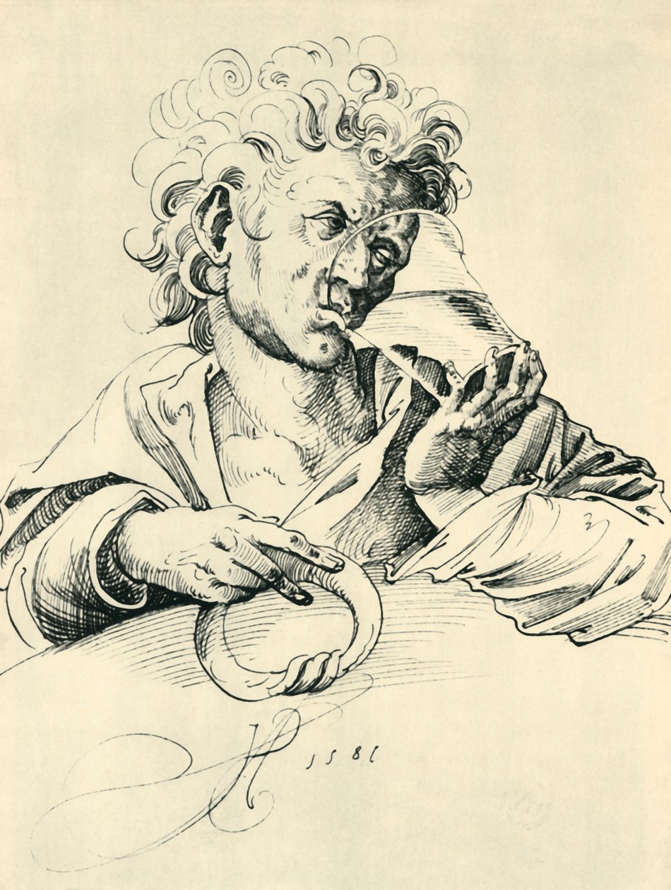 Pijący, 1581, 1943. autorstwa Jost Amman