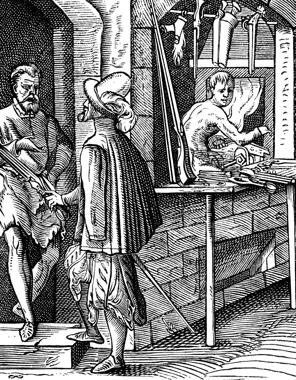 Harquebusier lub wytwórca broni ręcznej, c1559-1591 autorstwa Jost Amman