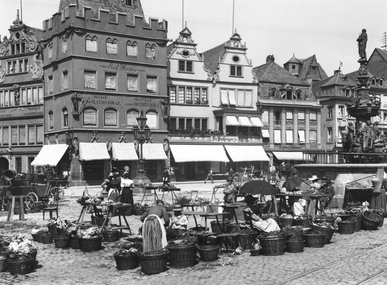 Rynek w Trewirze, ok. 1910 autorstwa Jousset