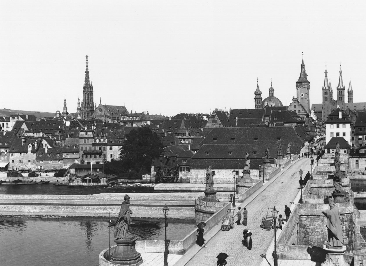 Stary most na rzece Men w Würzburgu, ok. 1910 autorstwa Jousset