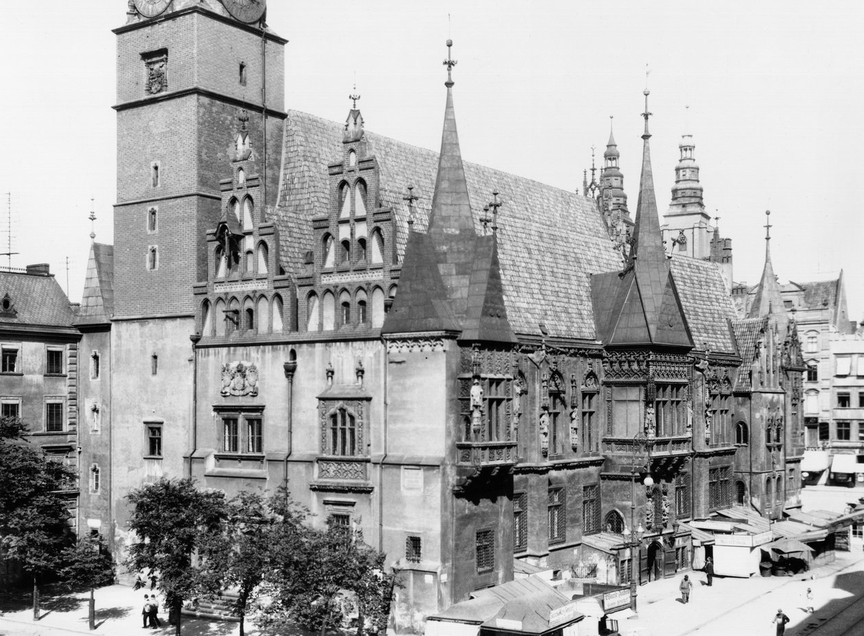 Ratusz, Wrocław (dzisiejszy Wrocław) Polska, ok.1910 autorstwa Jousset