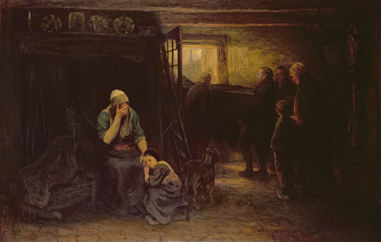 Smutek (z ciemności w światło), c.1871 autorstwa Jozef Israëls