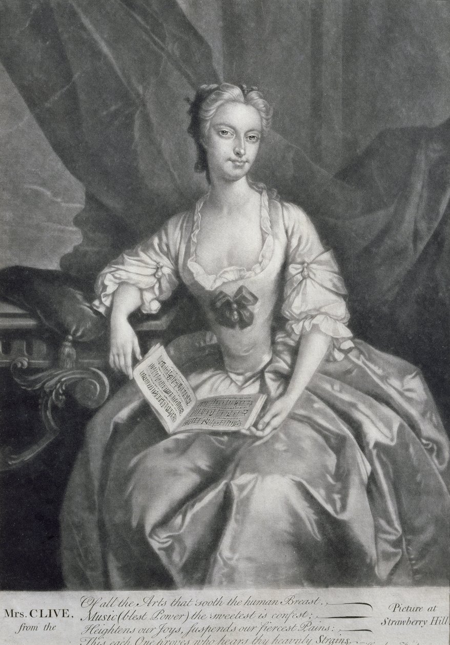Portret Kitty Clive (1711-85), aktorki i piosenkarki, grawerowany przez Alexandra van Haeckena (1701-58) autorstwa Jozef van Aken