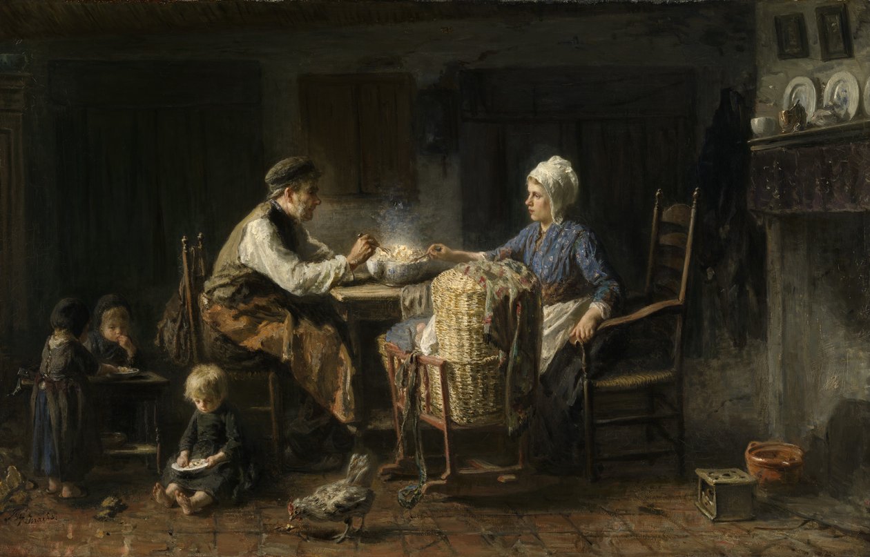 Oszczędny posiłek (olej na płótnie) autorstwa Jozef (1824 1911) Israels