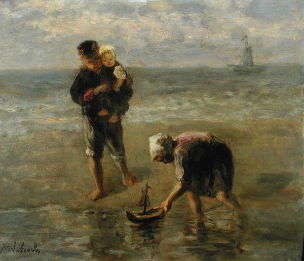 Wodowanie łodzi autorstwa Jozef  Israels