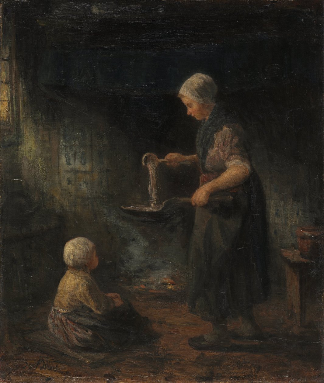 Naleśniki, ok. 1875 (olej na tkaninie) autorstwa Jozef (1824 1911) Israels