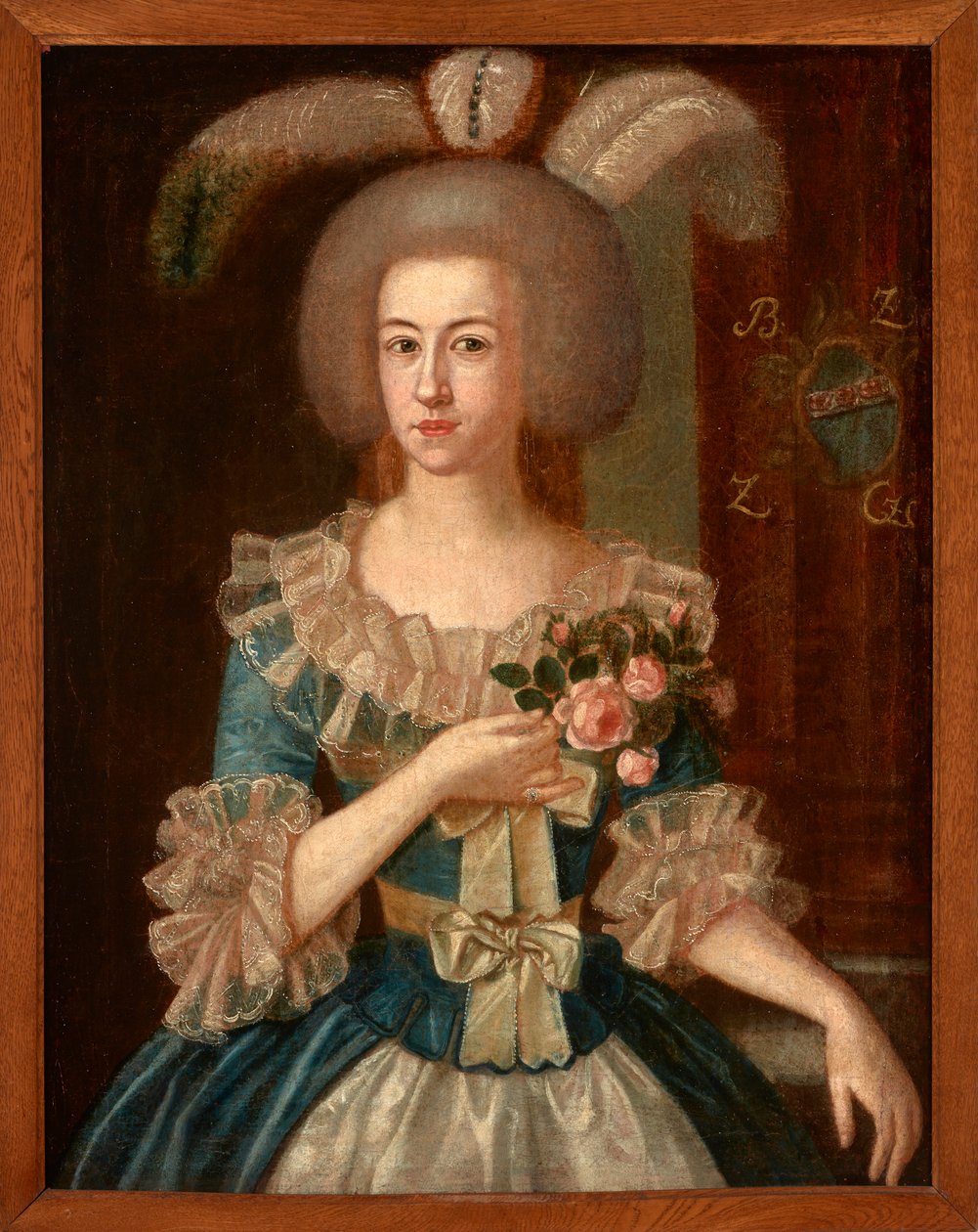 Portret nieznanej kobiety. 1790-1805 (olej na płótnie) autorstwa Jozef Faworski