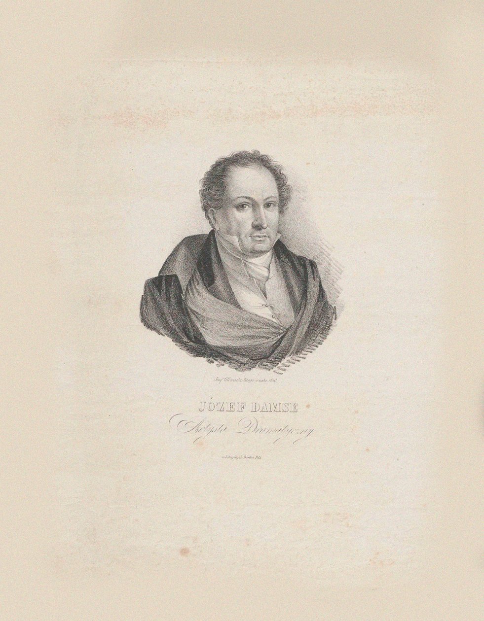Portret kompozytora Józefa Damse 1789-1852 , 1840. autorstwa Jozef Hilary Glowacki