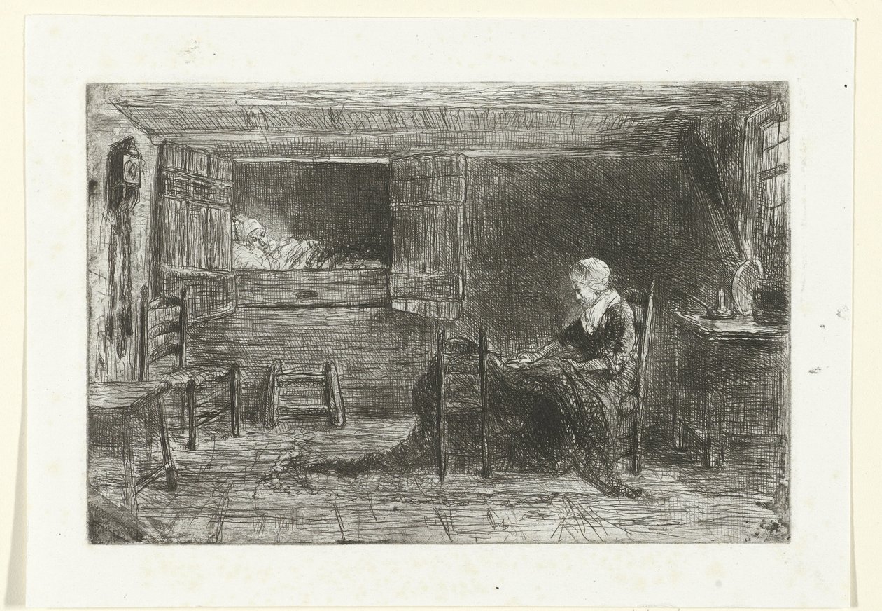 Dwie postacie we wnętrzu autorstwa Jozef Israëls (possibly copy after)