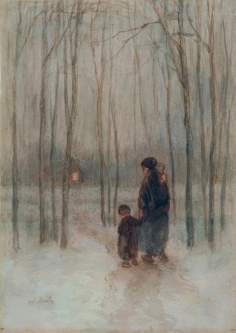Eventide w lesie autorstwa Jozef Israëls