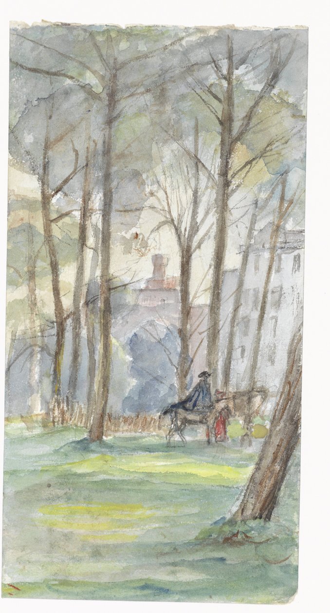Park z figurami koni autorstwa Jozef Israëls