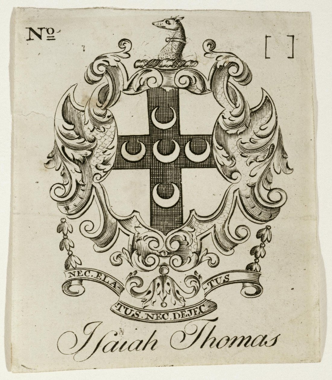 Ekslibris dla Izajasza Tomasza (1749-1831) autorstwa Jr. Paul Revere