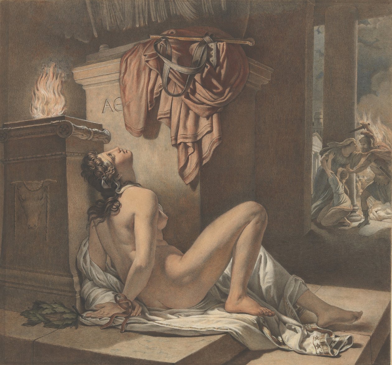 Cassandra błaga Atenę o zemstę na Ajaksie, 1795-1838. autorstwa Jérome Martin Langlois the Younger