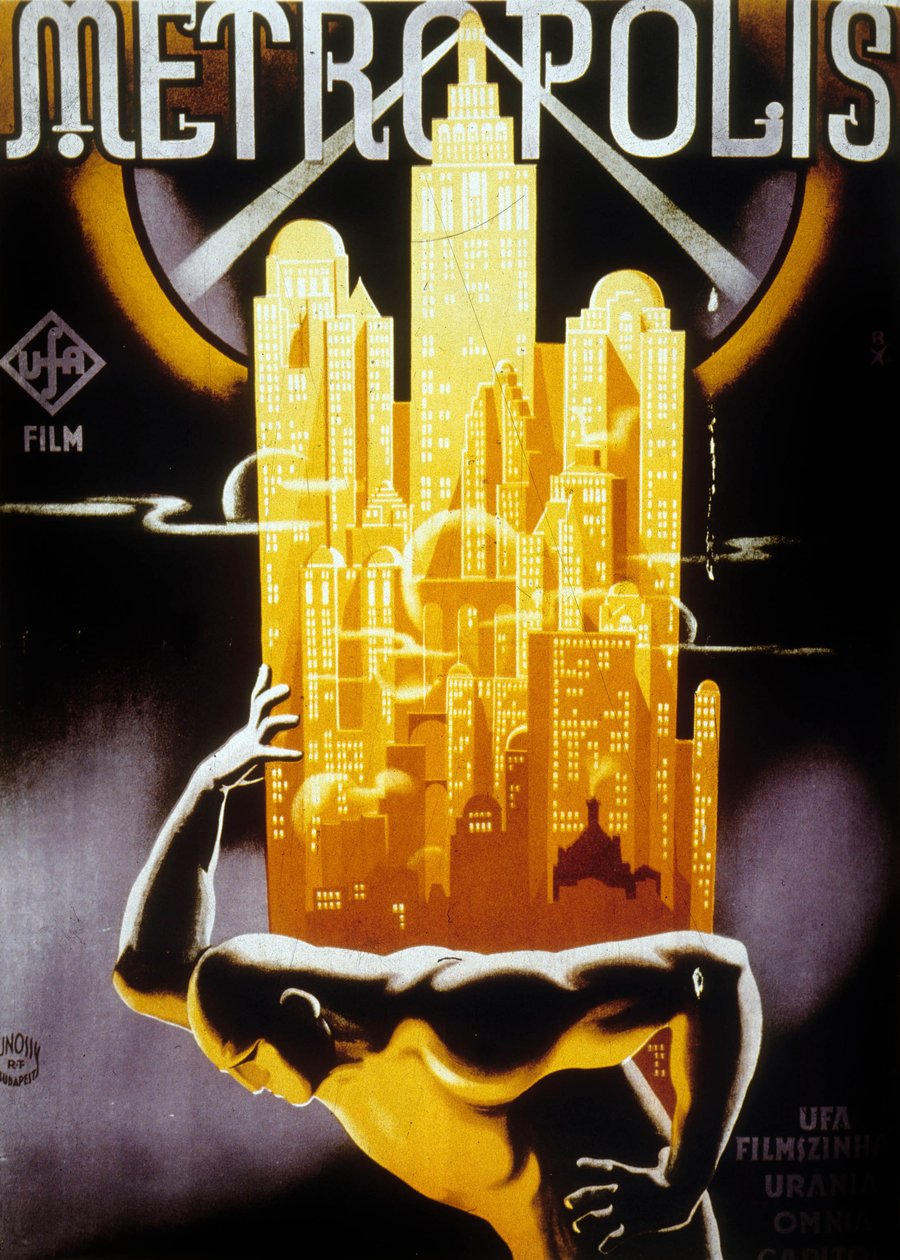 Plakat do węgierskiego wydania Metropolis, reżyseria Fritz Lang, 1927 autorstwa Jósef Bottlik