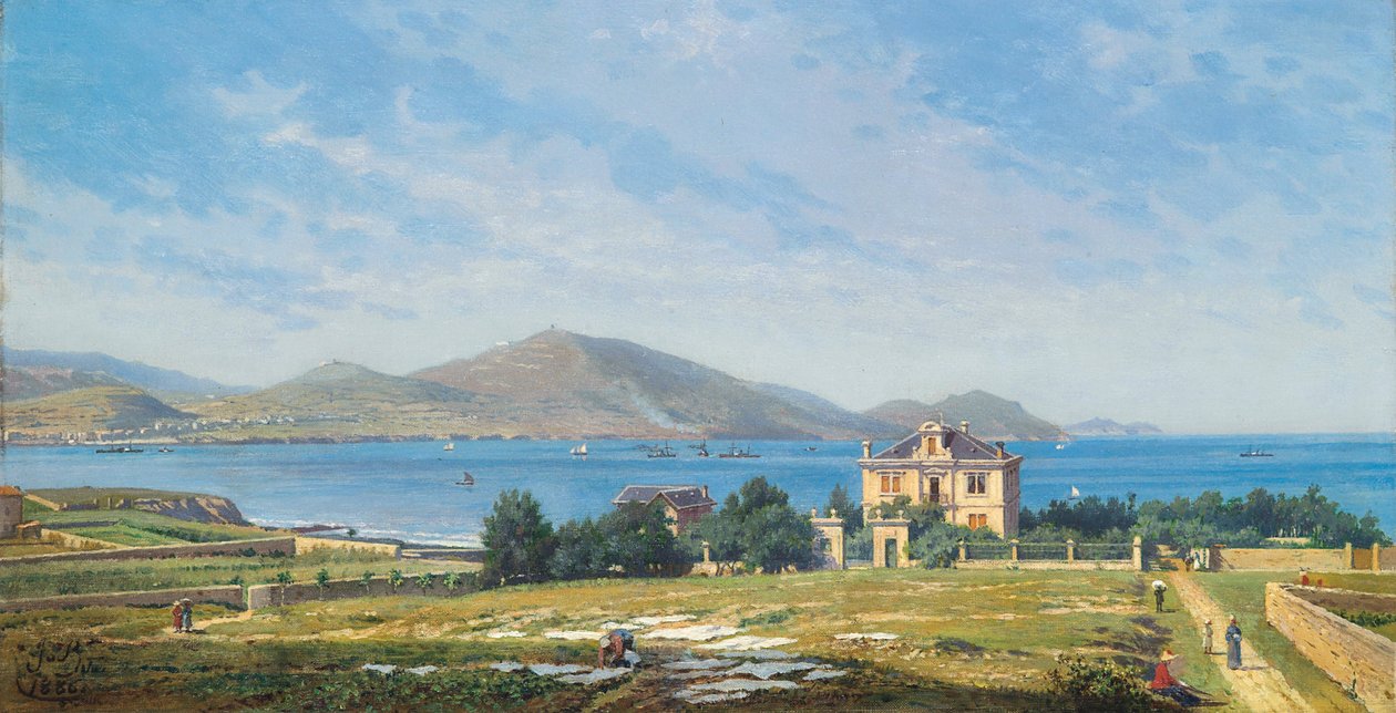 Widok na El Abra, Bilbao, z Algorta autorstwa Juan de Barroeta