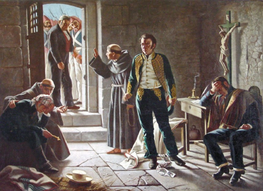 Ostatnie chwile generała Jose Miguela Carrera autorstwa Juan Francisco Gonzales