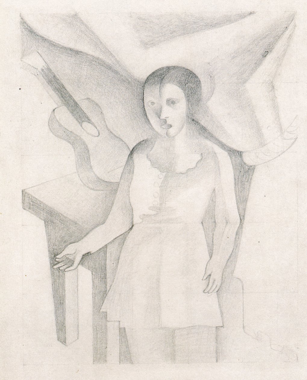 Młoda dziewczyna i gitarzysta autorstwa Juan Gris