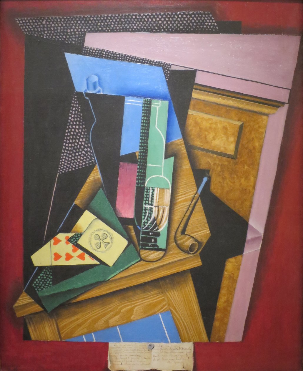 Martwa natura z wierszem autorstwa Juan Gris