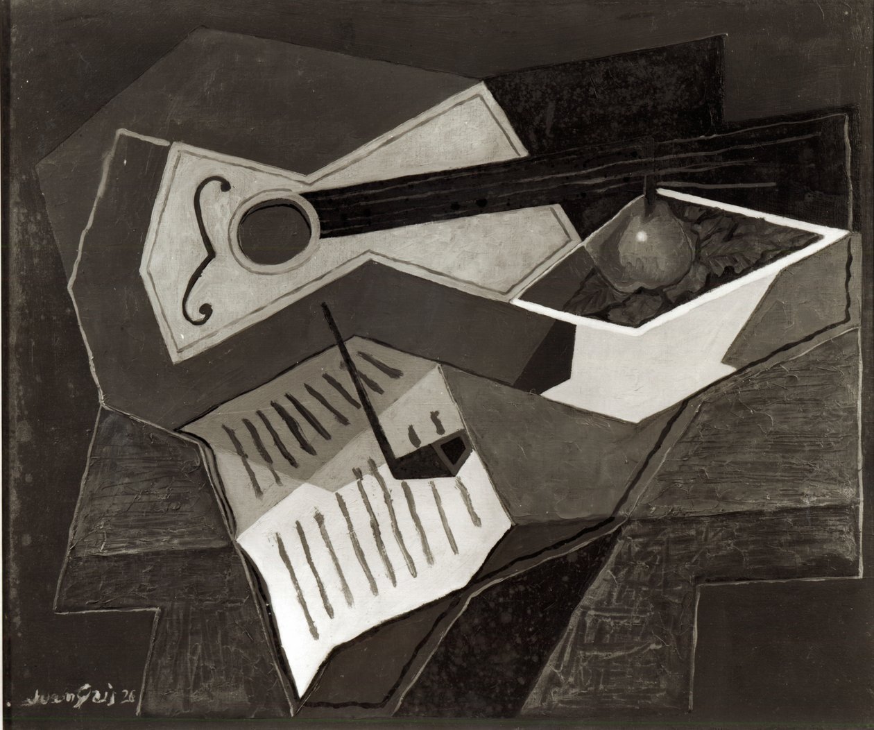 Gitara i miska na owoce, 1926 autorstwa Juan Gris