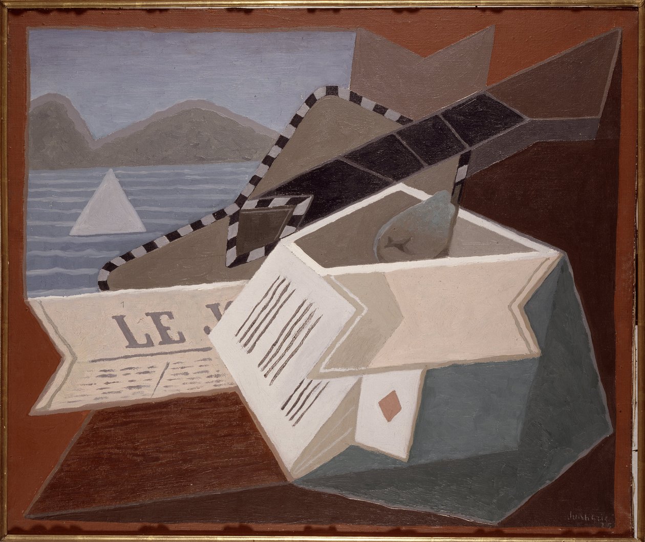 Gitara na tle morza autorstwa Juan Gris