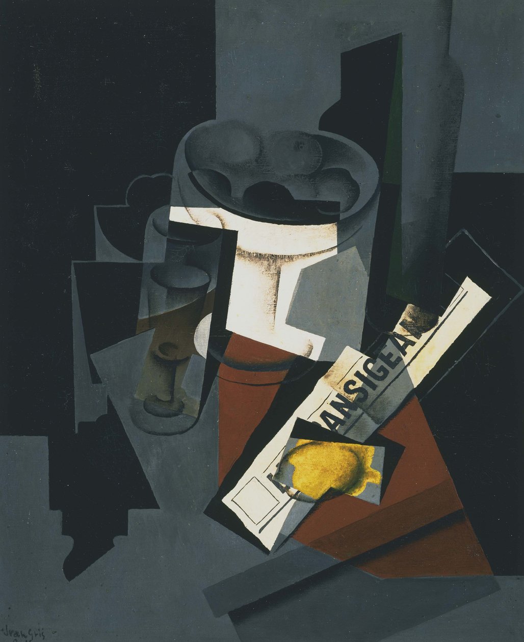 Martwa natura z gazetą autorstwa Juan Gris