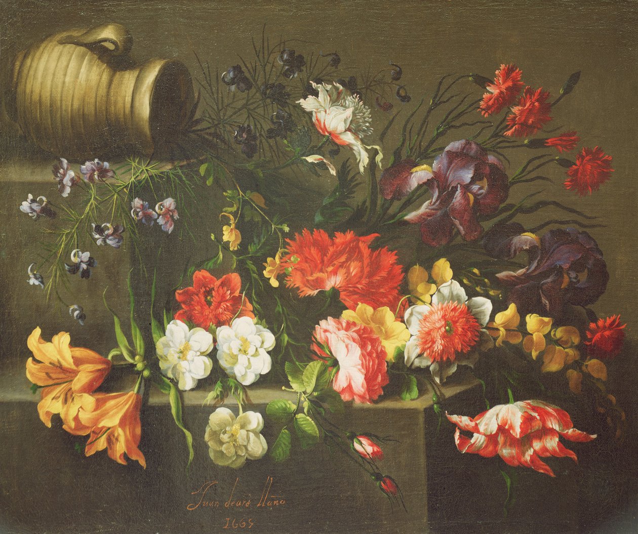 Kwiaty na półce, 1665 autorstwa Juan de Arellano