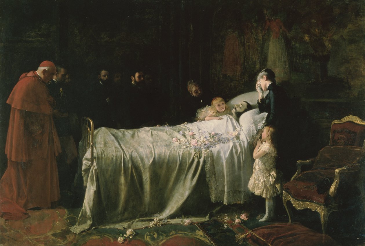 Śmierć Don Alfonsa XII (1857-85) (Ostateczny pocałunek) 1887 autorstwa Juan Antonio Benlliure y Gil
