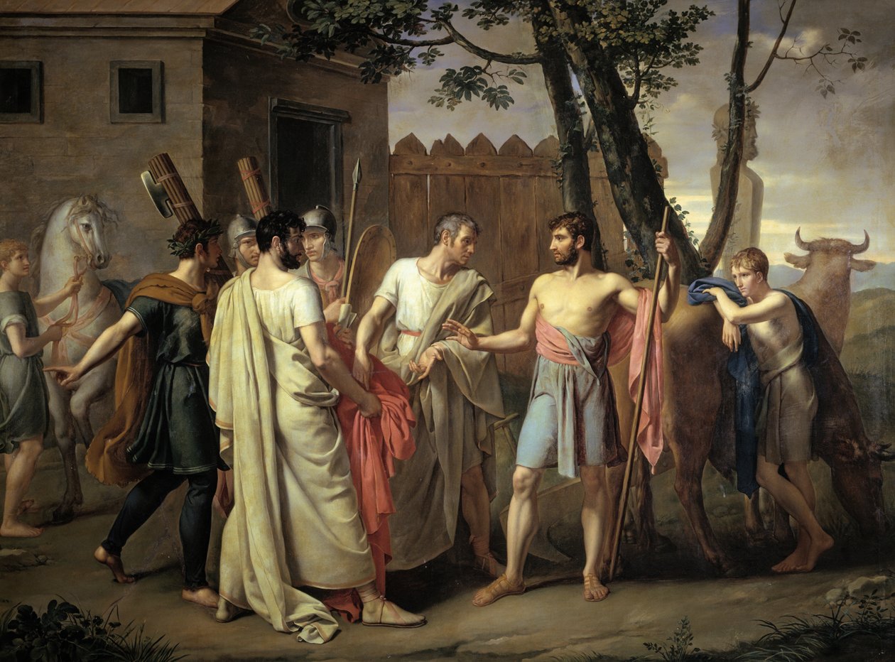 Cincinnatus opuszcza pług, ok. 1806 (olej na płótnie) autorstwa Juan Antonio Ribera y Fernández