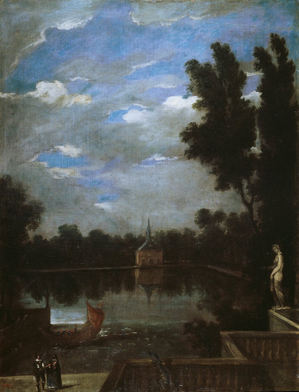 Wielki Staw Buen Retiro, ok.1657 autorstwa Juan Bautista Martinez Del Mazo