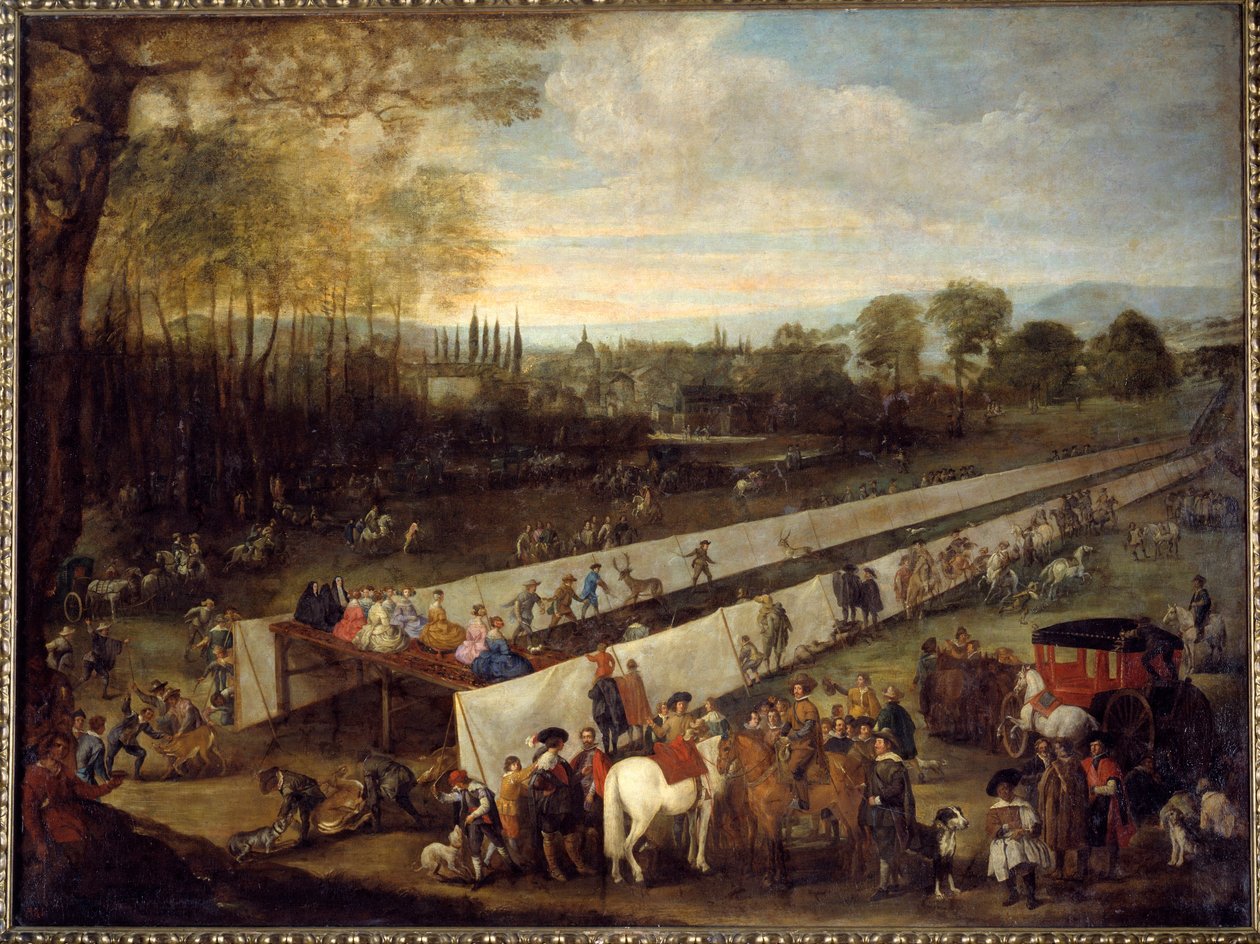 La chasse de tabbladillo a Aranjuez Obraz Juana Bautisty del Mazo (1612-1667) Madryt XVII w., Musee du Prado autorstwa Juan Bautista Martinez del (attr. to) Mazo