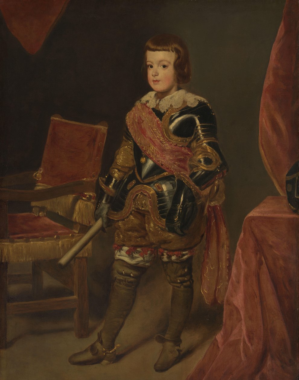 Portret księcia Baltasara Carlosa, syna hiszpańskiego króla Filipa IV, w wieku około 11 lat autorstwa Juan Bautista Martínez del Mazo (attributed to)