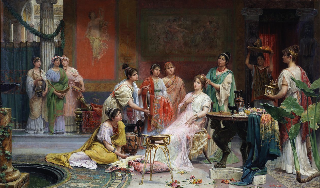 Toaleta rzymskiej damy autorstwa Juana Gimeneza Martina (1855-1901) autorstwa Juan Gimenez y Martin