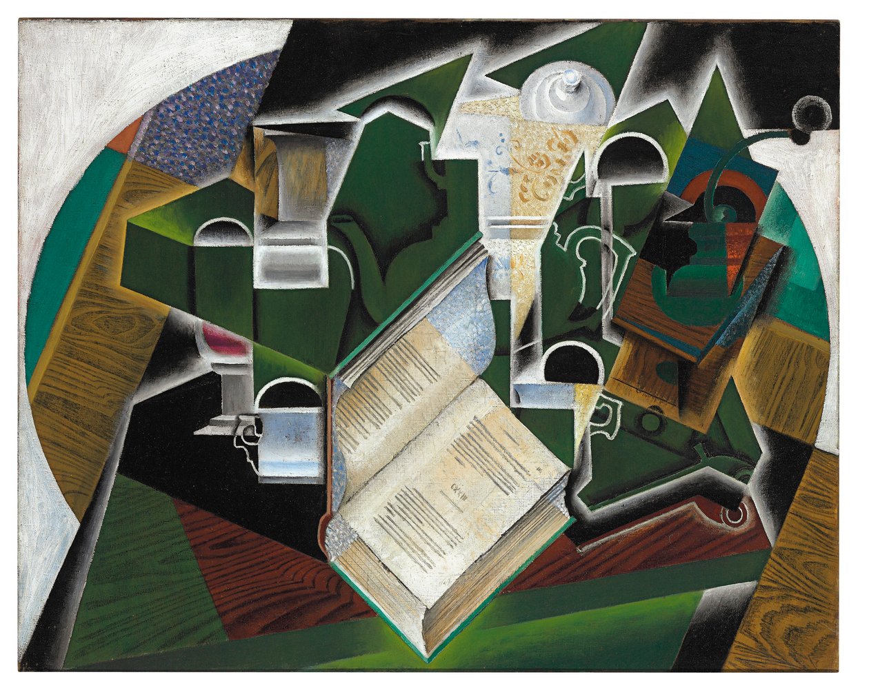 Książka, Fajka i Okulary autorstwa Juan Gris