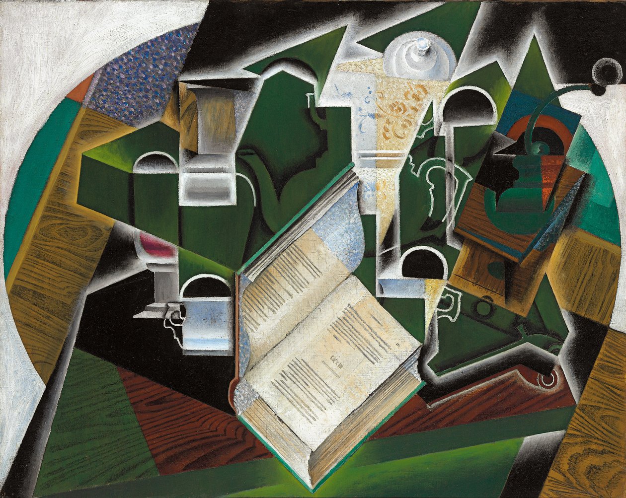 Książka, Fajka i Okulary; Książka, fajka i szklanki, 1915 autorstwa Juan Gris