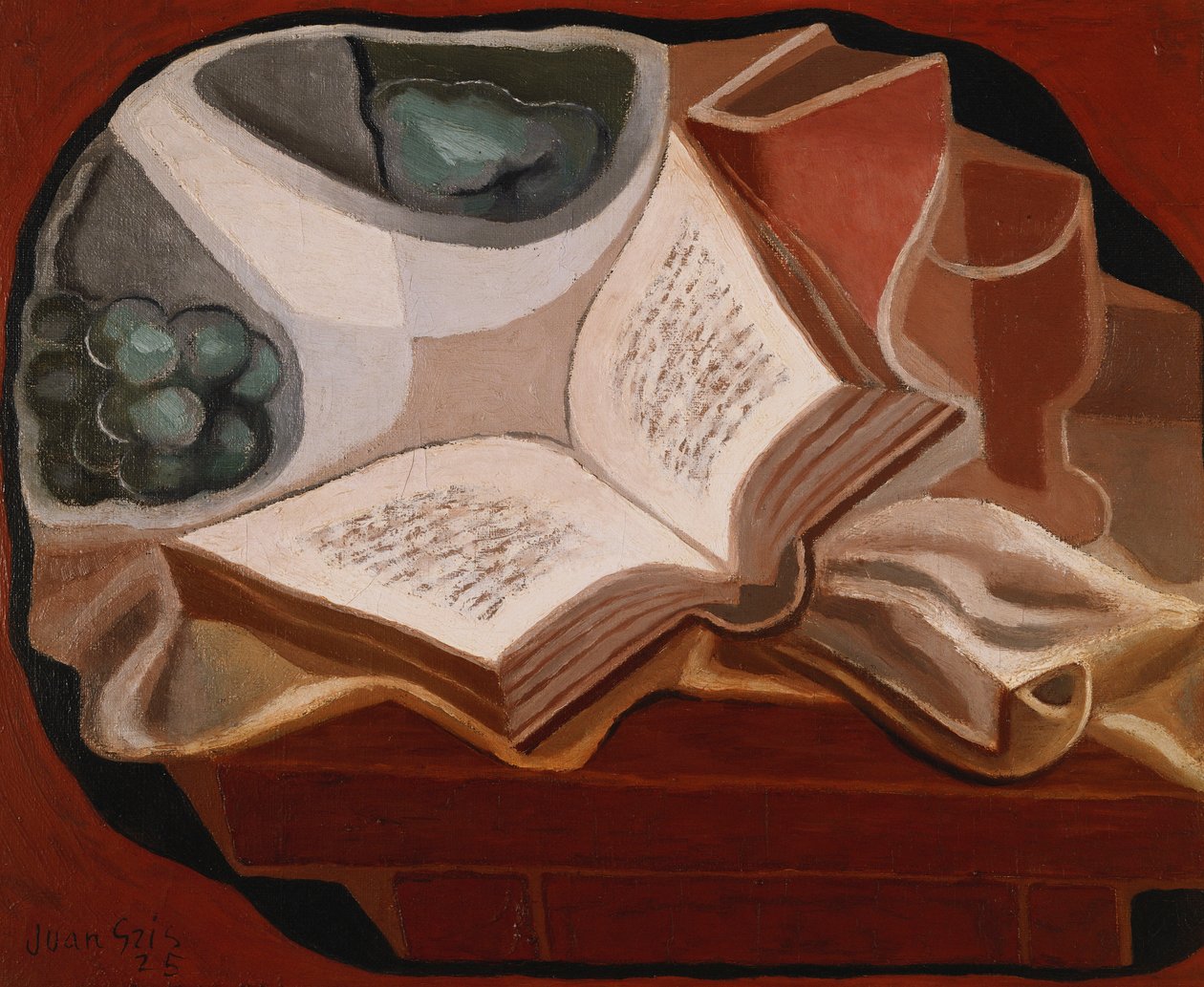 Miska na książki i owoce; Książka i miska na owoce, 1925 autorstwa Juan Gris