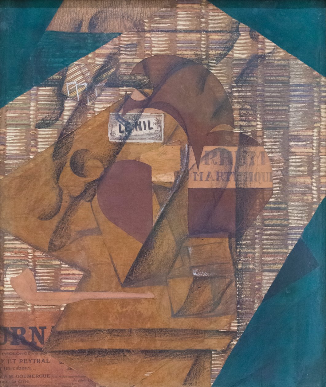 Butelka rumu i gazety autorstwa Juan Gris
