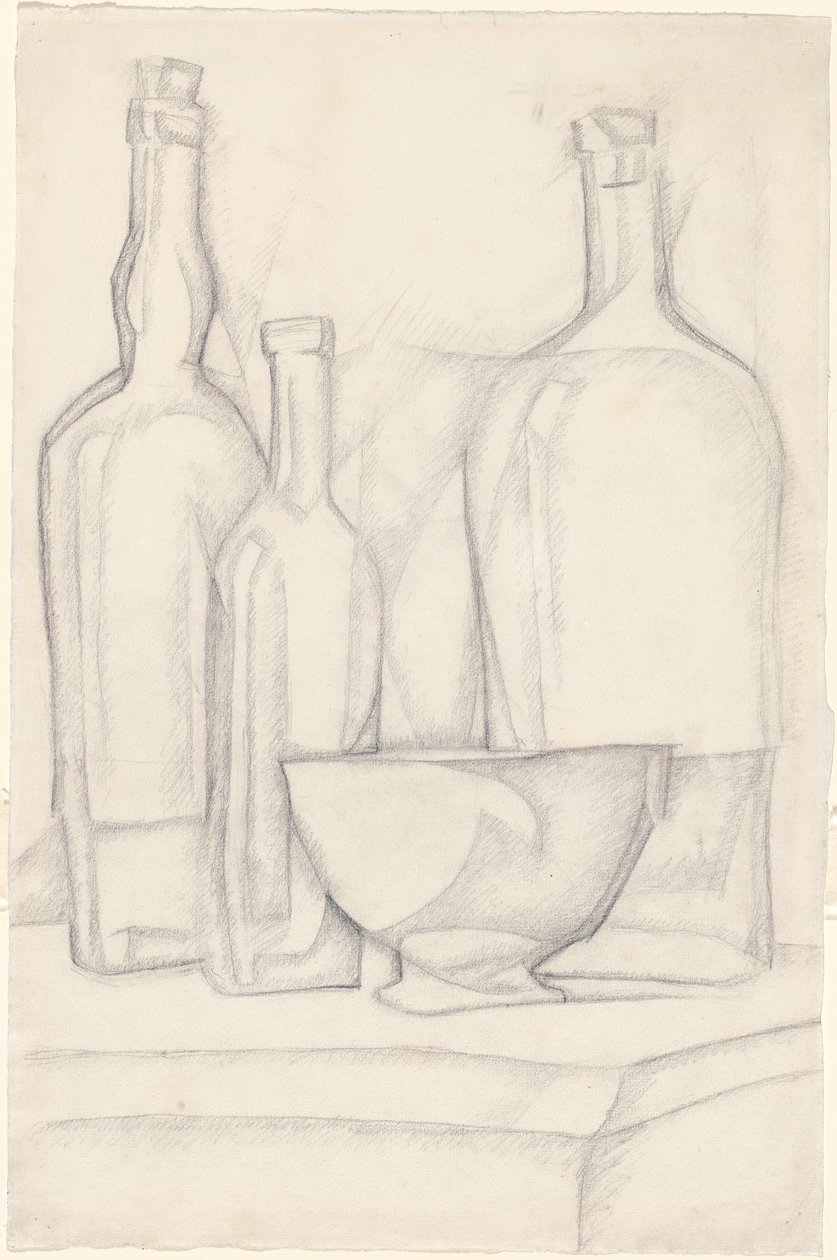 Butelki i Miska autorstwa Juan Gris