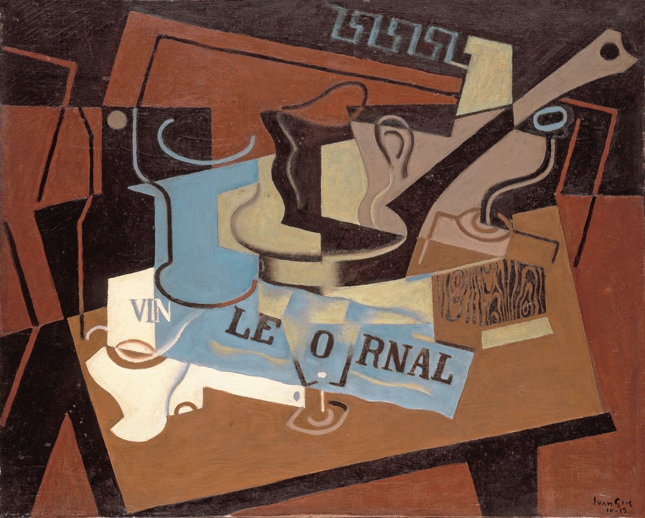 Rondel, Gris, Juan (1887-1927). olej na płótnie autorstwa Juan Gris