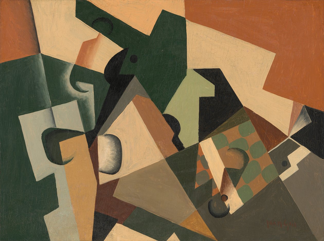 Szkło i szachownica 1917. autorstwa Juan Gris