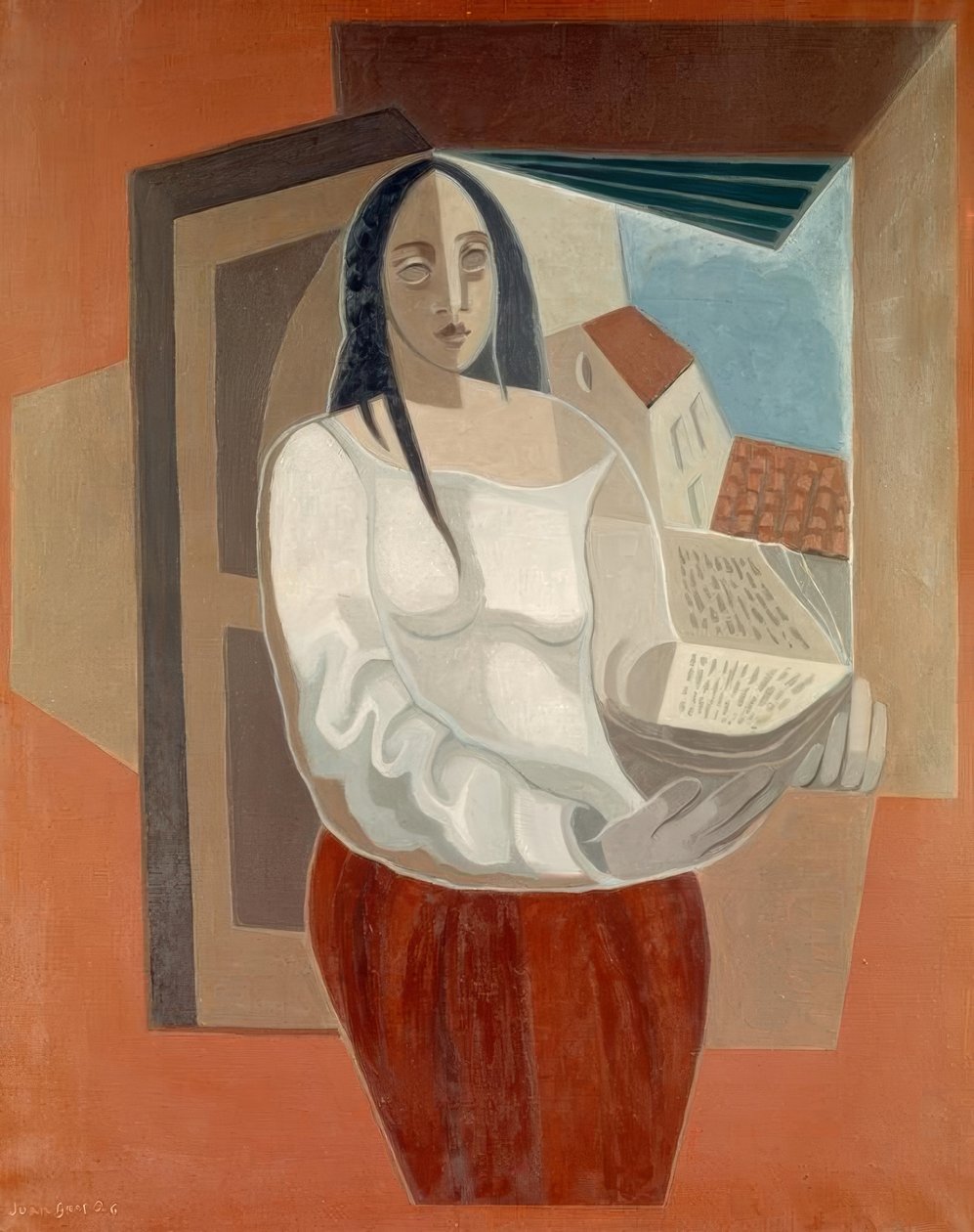 Kobieta z książką autorstwa Juan Gris