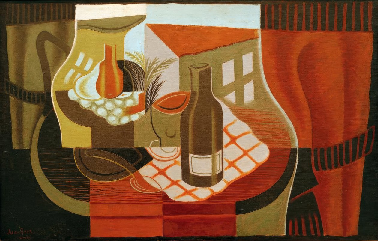 Stolik na cokole przed oknem autorstwa Juan Gris