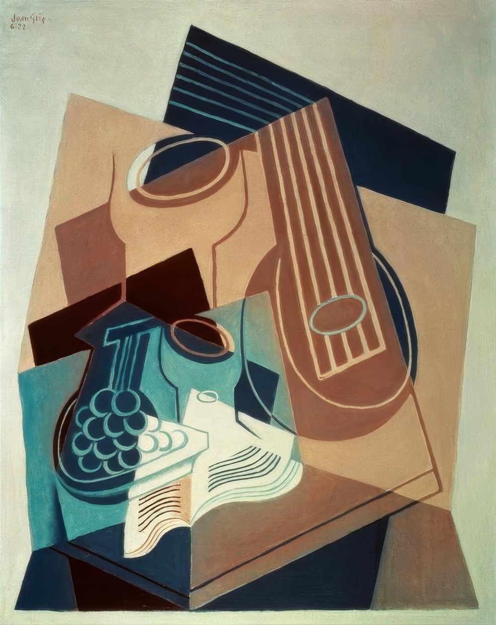 Mandolina i winogrona autorstwa Juan Gris