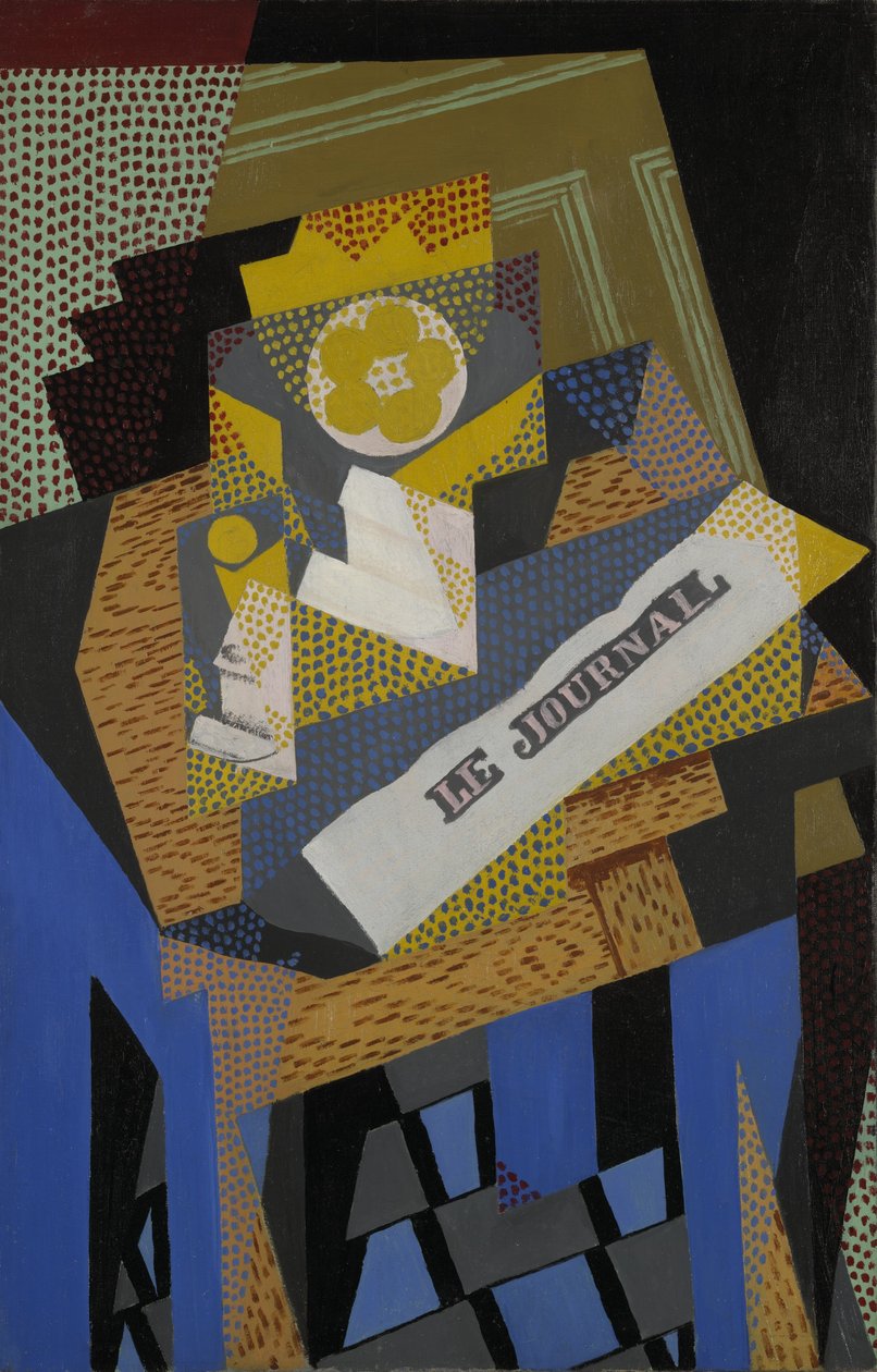 Gazeta i Danie z Owocami, 1916 autorstwa Juan Gris
